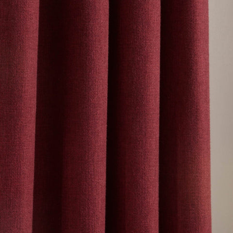 iLiv Anderson Woven Lined Eyelet Curtains - Red