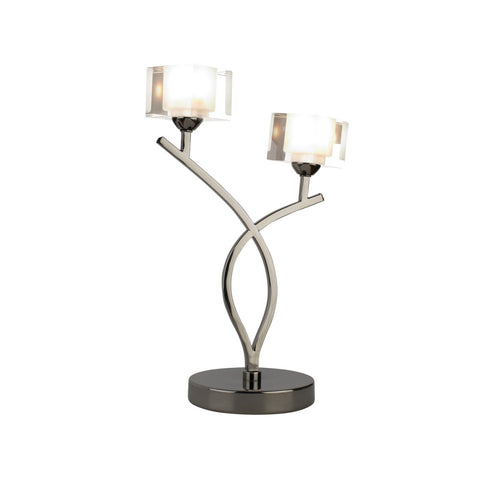 Village at Home Ice Cube 2 Light Polished Pewter Table Lamp