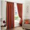 Faux Suede Blackout Pencil Pleat Curtains - Spice