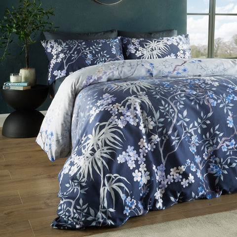 Vantona Boutique Mai Blossom Duvet Cover Set - Blue