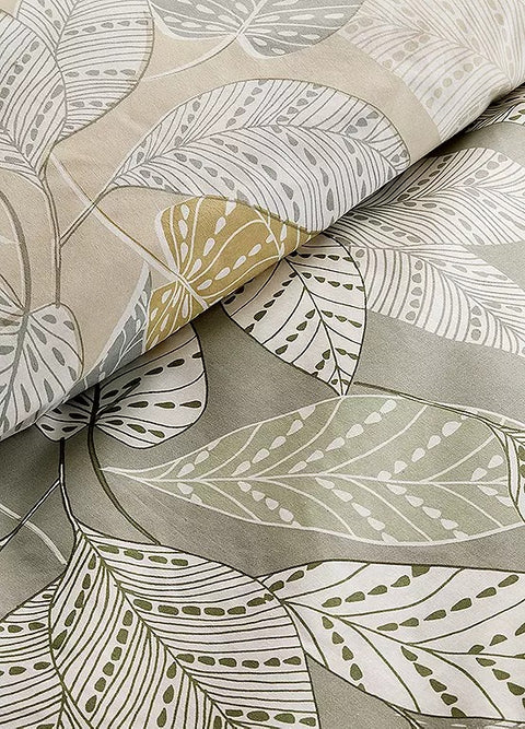 Vantona Essentials Green Leaves Duvet Cover Set - Green