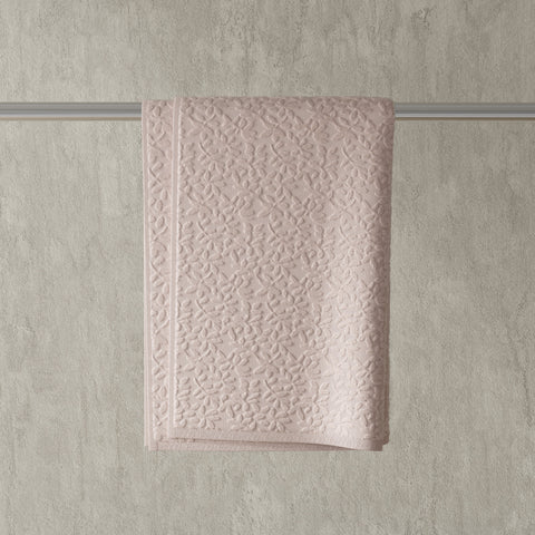 Vantona Luxury Leaf Jacquard Cotton Towel – Pink