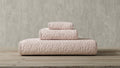 Vantona Luxury Leaf Jacquard Cotton Towel – Pink