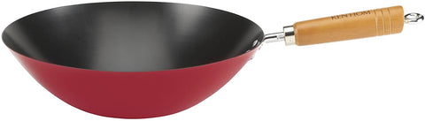 Ken Hom Everyday Carbon Steel Non-Stick Red Wok - 31cm