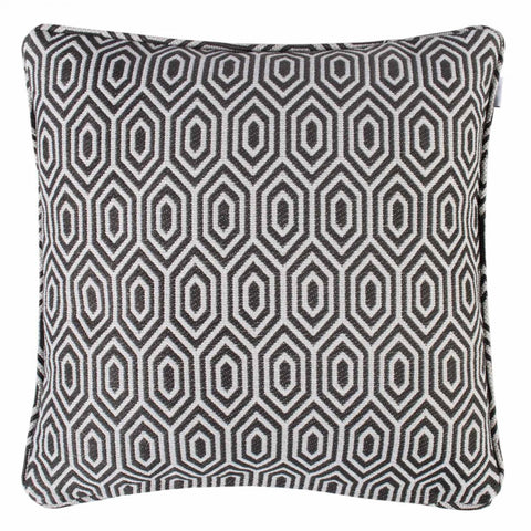 Alpha Geometric Piped Cushion Cover - Graphite