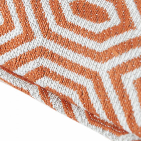 Alpha Geometric Piped Filled Cushion - Orange