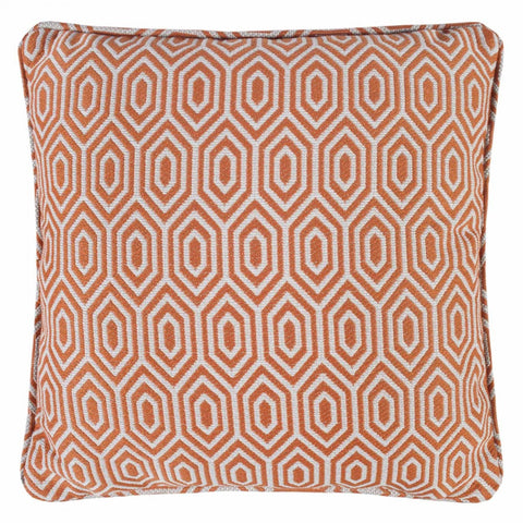 Alpha Geometric Piped Filled Cushion - Orange