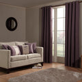 iLiv Anderson Woven Lined Eyelet Curtains - Plum
