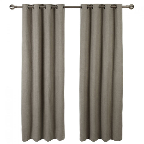 iLiv Anderson Woven Lined Eyelet Curtains - Taupe