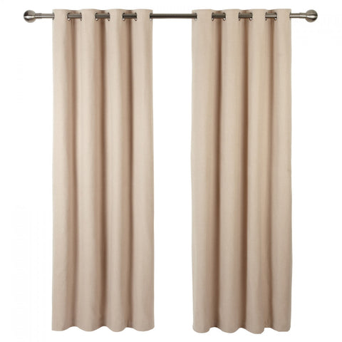 iLiv Anderson Woven Lined Eyelet Curtains - Cream