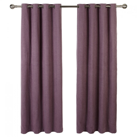 iLiv Anderson Woven Lined Eyelet Curtains - Plum