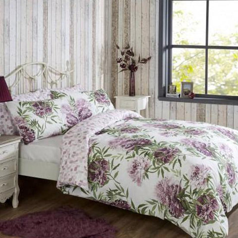 Vantona Anthea Floral Design Duvet Cover Set - Lilac