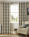Ashley Wilde York Lined Eyelet Curtains - Charcoal