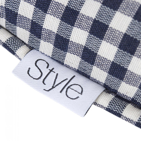 Berkeley Checked Piped Chunky Seat Pad Cushion - Navy