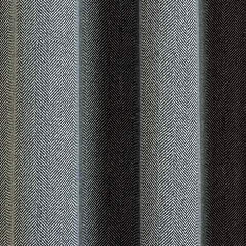 Byron Herringbone Thermal Blockout Eyelet Curtains, Charcoal