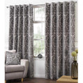 Camden Damask Woven Chenille Lined Eyelet Curtains