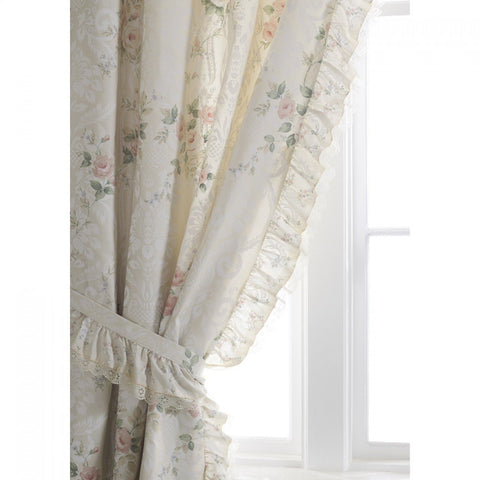 Vantona Country Charlotte Unlined Curtains and Tiebacks, - 66 x 72