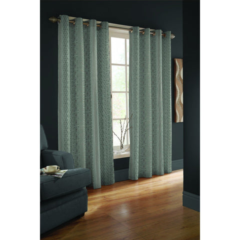 Eyelet Lined 100% Cotton Curtains Ready Made