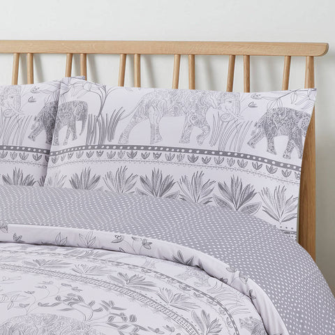 Vantona Elephant Journey Duvet Cover Set - Grey
