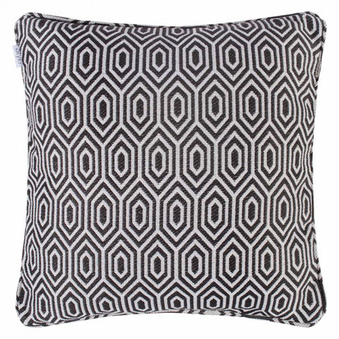 Alpha Geometric Piped Cushion Cover - Graphite