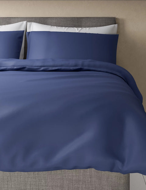 M&S Navy Linen Rick Duvet Cover & Pillowcase (Sold Separately)