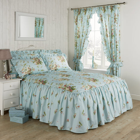 Vantona Country Madeleine Quilted Fitted Bedspread - Duck Egg