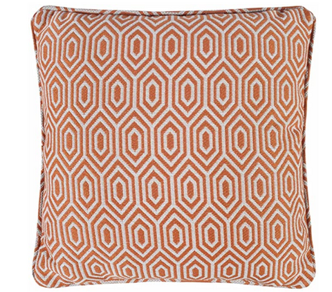 Alpha Geometric Piped Filled Cushion Cover - Orange