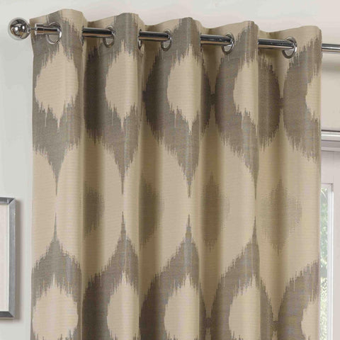 Sundour Delta Lined Eyelet Curtains - Grey