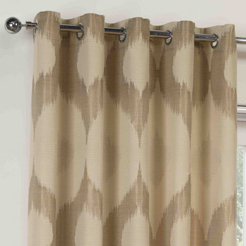 Sundour Delta Lined Eyelet Curtains - Truffle