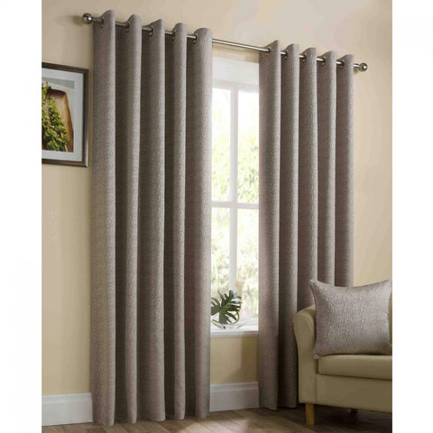 Sundour Lyon Lined Eyelet Curtains - Gold