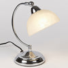 Polished Chrome Adjustable Touch Lamp With Glass Shade