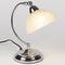 Polished Chrome Adjustable Touch Lamp With Glass Shade