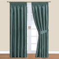 Nevada Teal Pencil Pleat Lined Curtains