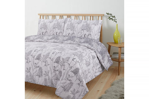 Vantona Thistle Duvet Cover Set - Grey
