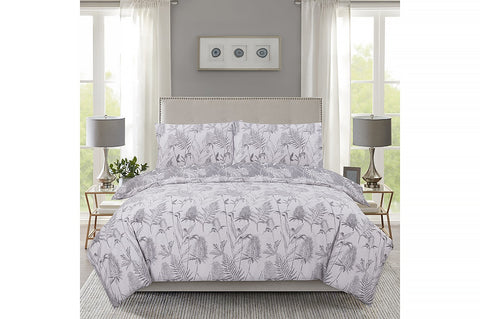 Vantona Thistle Duvet Cover Set - Grey