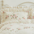 Vantona Charlotte Frilled and Laced Pillowcases - Cream