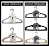 NON SLIP FLOCKED COAT CLOTHES HANGERS VELVET SPACE SAVING 5-COLOR (KIDS & ADULT)