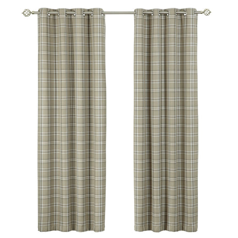 iLiv Piazza Cerato Tartan Check Eyelet Curtains - Charcoal