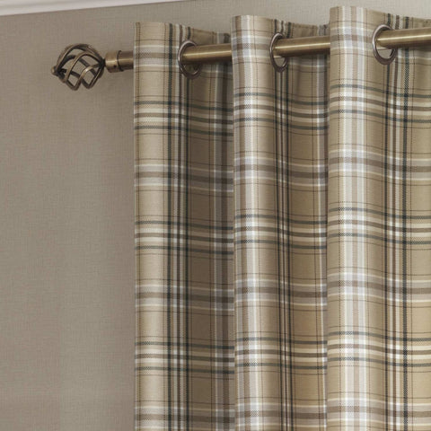 iLiv Piazza Cerato Tartan Check Eyelet Curtains - Charcoal