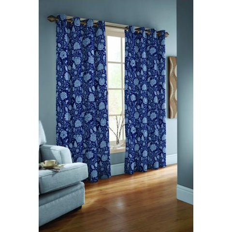 Eyelet Lined 100% Cotton Curtains Ready Made