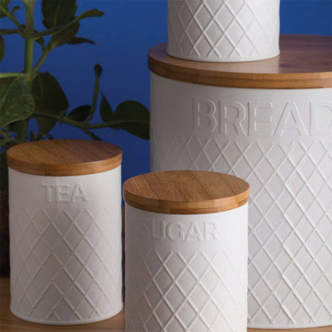 Typhoon Living Embossed White Coffee Storage