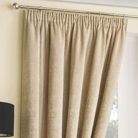 Balmoral Thermal Interlined Pencil Pleat Curtains - Natural